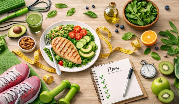 правильное питание для похудения, сбалансированный рацион и здоровая еда для снижения веса