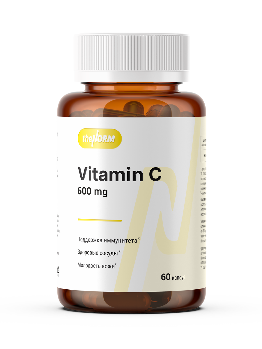 курс витамина C для энергии на 1 месяц vitamin c thenorm 60 capsules